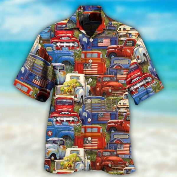 Amazing packed trucks Hawaiian Shirt, Beach Shorts