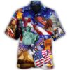 America Live Free Hawaiian Shirt, Beach Shorts