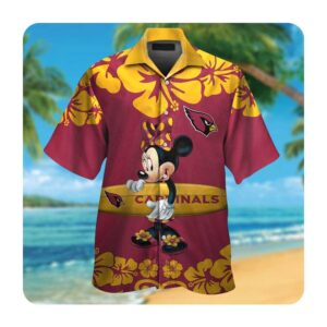 Arizona Cardinals And Minnie Mouse Short Sleeve Button Up Tropical Aloha Hawaiian Shirts For Men Womens 0 45.99