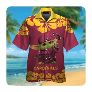 Arizona Cardinals Baby Yoda Short Sleeve Button Up Tropical Aloha Hawaiian Shirts For Men Women 0 45.99
