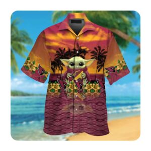 Arizona Cardinals Baby Yoda Short Sleeve Button Up Tropical Aloha Hawaiian Shirts NFL 0 45.99