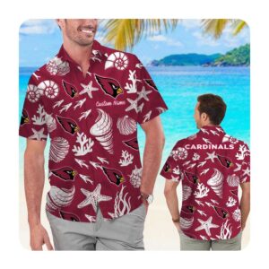 Arizona Cardinals Custom Name Men Women Short Sleeve Button Up Tropical Aloha Hawaiian Shirts For Men Women 2 45.99