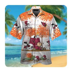 Arizona Cardinals Snoopy Autumn Hawaiian Shirts Tropical Aloha, Gift For NFL Fans