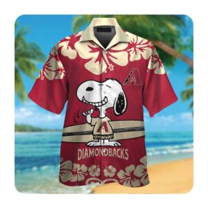 Arizona Diamondbacks Snoopy Short Sleeve Button Up Tropical Aloha Hawaiian Shirts For Men Women 0 45.99