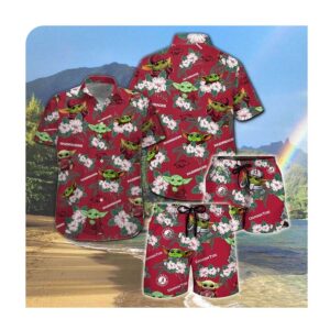 Arkansas Razorbacks And Yoda Short Sleeve Button Up Tropical Aloha Hawaiian Shirts For Men Women 0 45.99