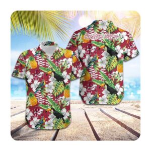 Arkansas Razorbacks Custom Name Parrot Floral Tropical Men Women Short Sleeve Button Up Tropical Aloha Hawaiian Shirts For Men Women 1 45.99