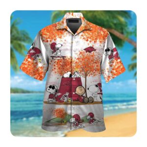 Arkansas Razorbacks Snoopy Autumn Short Sleeve Button Up Tropical Aloha Hawaiian Shirts For Men Women 0 45.99
