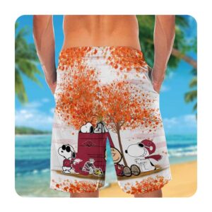 Arkansas Razorbacks Snoopy Autumn Short Sleeve Button Up Tropical Aloha Hawaiian Shirts For Men Women 1 45.99