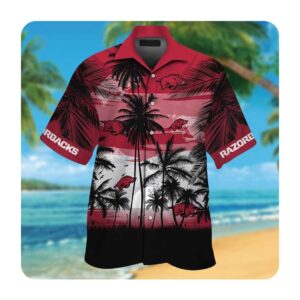 Arkansas Razorbacks Tropical Short Sleeve Button Up Tropical Aloha Hawaiian Shirts For Men Women 0 45.99