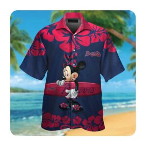 Atlanta Braves Minnie Mouse Hawaii Shirt Summer Button Up Shirt For Men Women