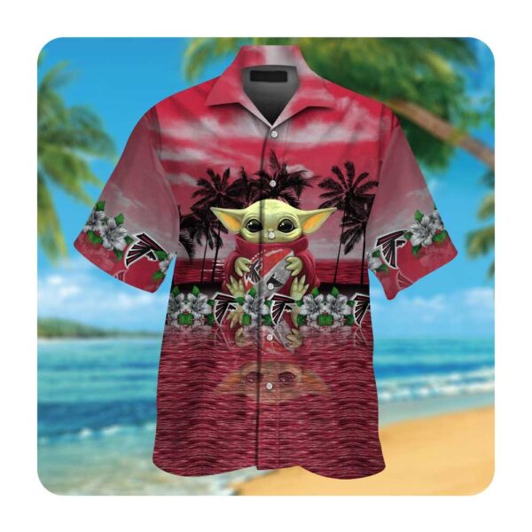 Atlanta Falcons And Baby Yoda Hawaii Shirt Summer Button Up Shirt For Men Women