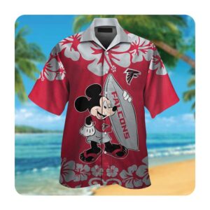Atlanta Falcons And Mickey Mouse Hawaii Shirt Summer Button Up Shirt For Men Women