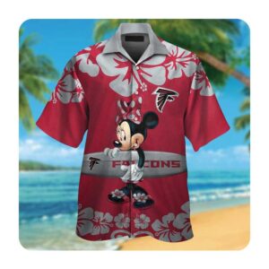 Atlanta Falcons Minnie Mouse Short Sleeve Button Up Tropical Aloha Hawaiian Shirts NFL