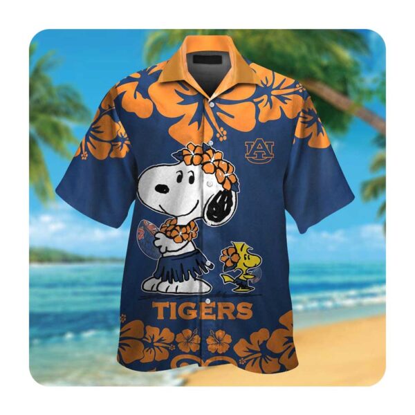 Auburn Tigers And Snoopy Hawaii Shirt Summer Button Up Shirt For Men Women