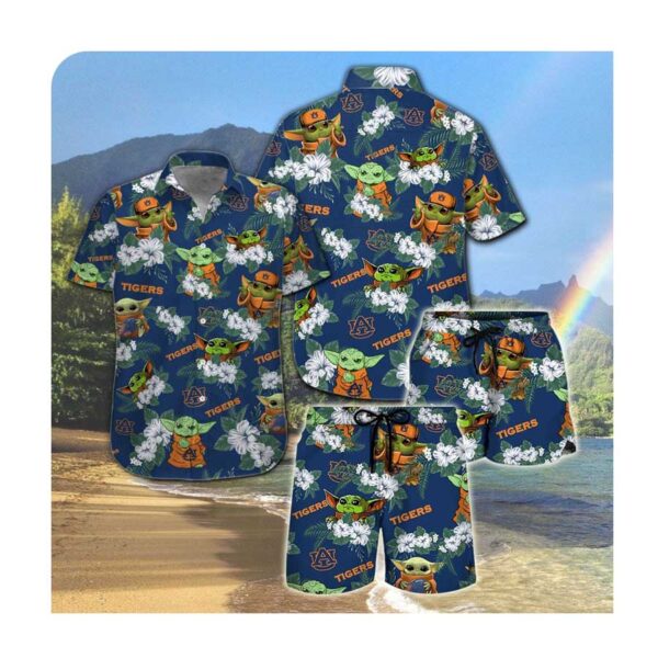 Auburn Tigers And Yoda Hawaii Shirt Summer Button Up Shirt For Men Women