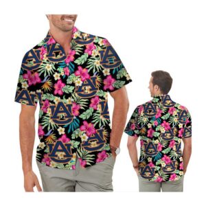 Auburn Tigers Hibiscus Short Sleeve Button Up Tropical Aloha Hawaiian Shirts For Men Women 0 45.99