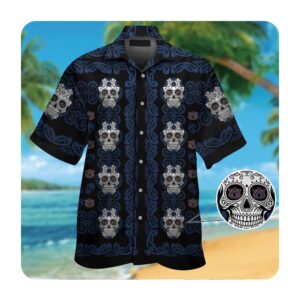 Auburn Tigers Skull Short Sleeve Button Up Tropical Aloha Hawaiian Shirts For Men Women 0 45.99