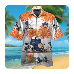 Auburn Tigers Snoopy Autumn Short Sleeve Button Up Tropical Aloha Hawaiian Shirts For Men Women 0 45.99