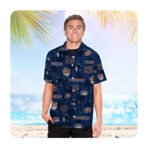 Auburn Tigers Tropical Beach Coconut Tree Hawaii Shirt Summer Button Up Shirt For Men Women