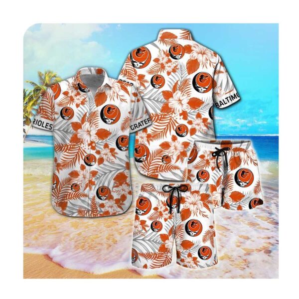 Baltimore Orioles And Grateful Dead Hawaii Shirt Summer Button Up Shirt For Men Women