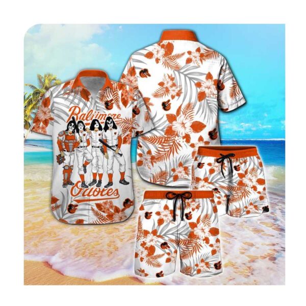 Baltimore Orioles And Kiss Hawaii Shirt Summer Button Up Shirt For Men Women