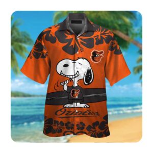 Baltimore Orioles Snoopy Short Sleeve Button Up Tropical Aloha Hawaiian Shirts For Men Women 0 49.95
