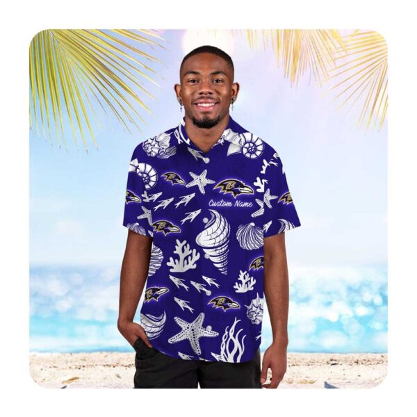 Baltimore Ravens Custom Name Hawaii Shirt Summer Button Up Shirt For Men Women