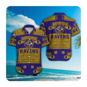 Baltimore Ravens Hawaii Shirt Summer Button Up Shirt For Men Women