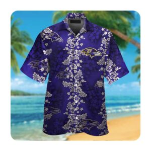 Baltimore Ravens Short Sleeve Button Up Tropical Aloha Hawaiian Shirts NFL