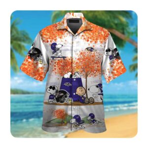 Baltimore Ravens Snoopy Autumn Hawaii Shirt Summer Button Up Shirt For Men Women