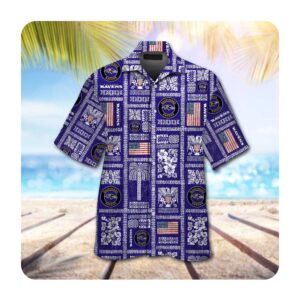 Baltimore Ravens Summer Commenorative Short Sleeve Button Up Tropical Aloha Hawaiian Shirts For Men Women 3 49.95