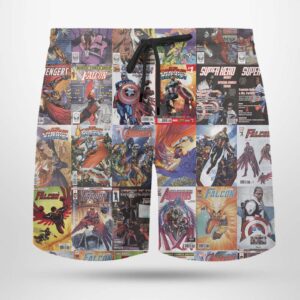 Beach Shorts Falcon Marvel Captain America Avengers Super Hero Hawaiian Shirt Beach Shorts