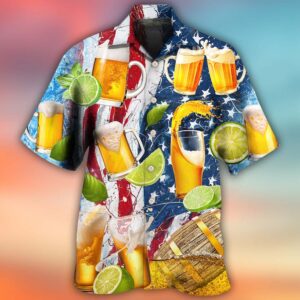 Beer Independence Day Hawaiian Shirt, Beach Shorts