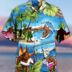 Bigfoot Amazing Hawaiian Shirt Beach Shorts