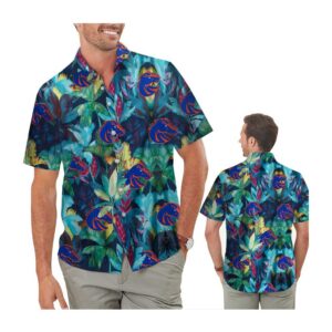 Boise State Broncos Floral Tropical Men Women Short Sleeve Button Up Tropical Aloha Hawaiian Shirts For Men Women 0 49.95