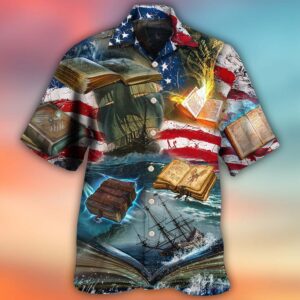 Book Independence Day Hawaiian Shirt, Beach Shorts