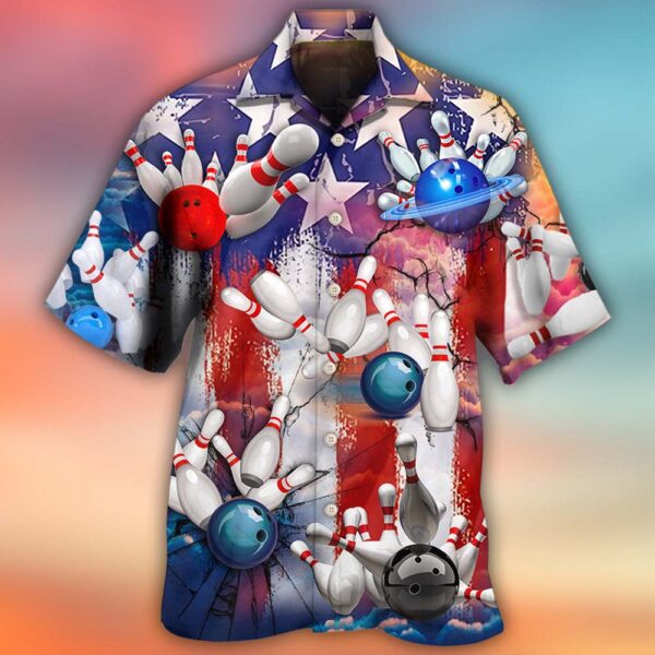 Bowling Independence Day Hawaiian Shirt, Beach Shorts