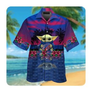 Buffalo Bills And Baby Yoda Short Sleeve Button Up Tropical Aloha Hawaiian Shirts For Men Women 0 49.95
