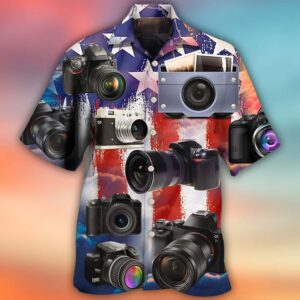 Camera Independence Day Hawaiian Shirt, Beach Shorts