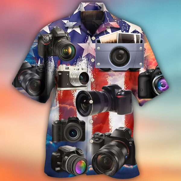Camera Independence Day Hawaiian Shirt, Beach Shorts