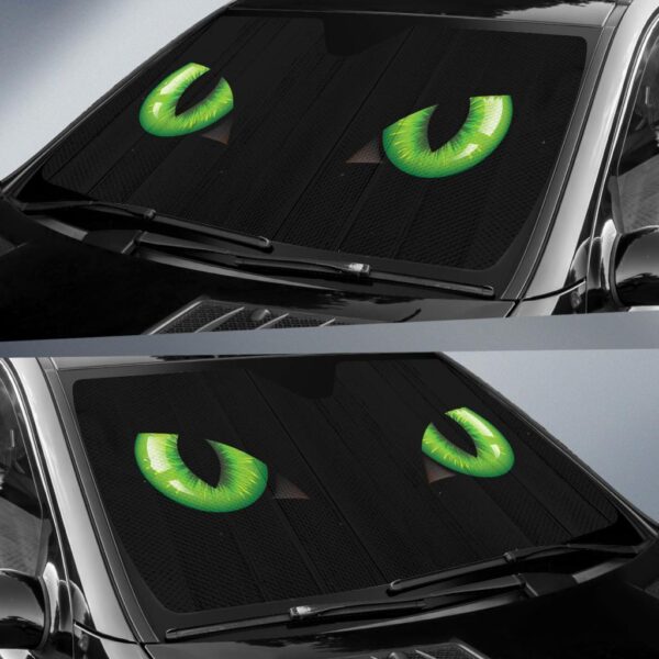 Cat Green Eyes Car Auto Sunshade