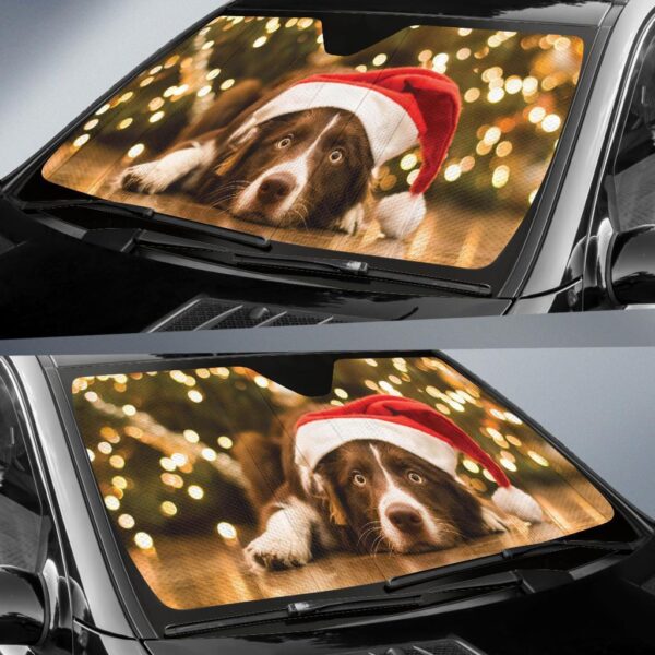 Christmas New Year Cute Dog Car Auto Sunshade