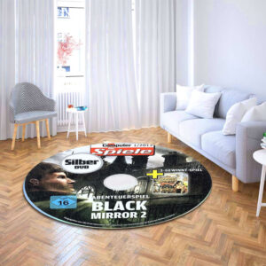 Circle Carpet Rug Black Mirror II Reigning Evil Disc Round Rug Carpet