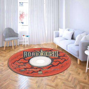 Road Rash Sega Saturn Disc Round Rug Carpet