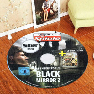 Circle Rug Black Mirror II Reigning Evil Disc Round Rug Carpet