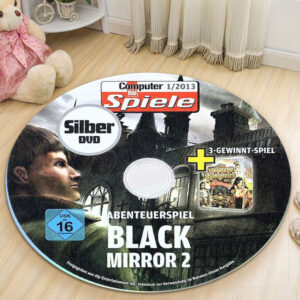 Circle Rug Carpet Black Mirror II Reigning Evil Disc Round Rug Carpet