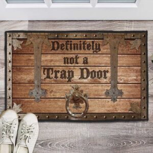 Definitely Not A Trap Door Funny Doormat, Housewarming Welcome Mat