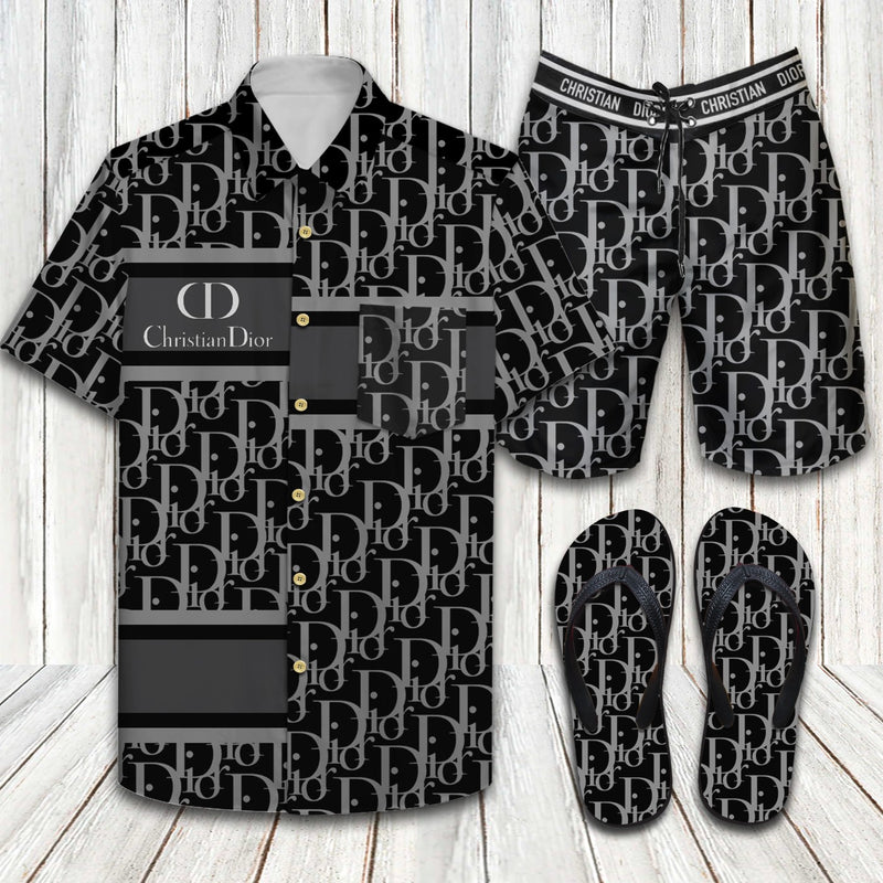 Couture island flair Louis Vuitton Logo Pattern Hawaiian Shirt And Short Set  - Freedomdesign