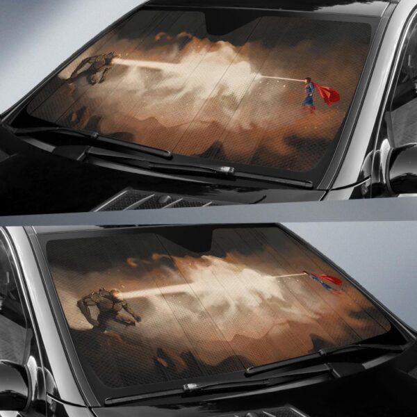 Doomdays Vs Superman Car Auto Sunshade