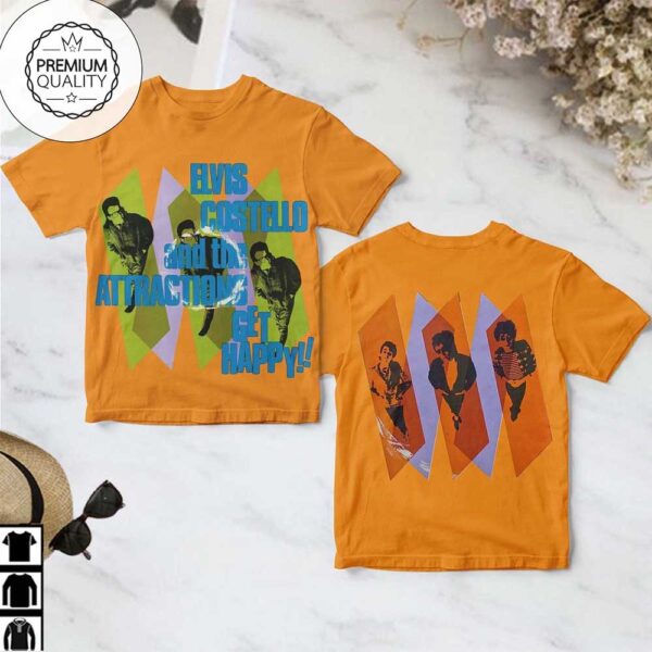 Elvis Costello And The Attractions Get Happy Album AOP T-Shirt
